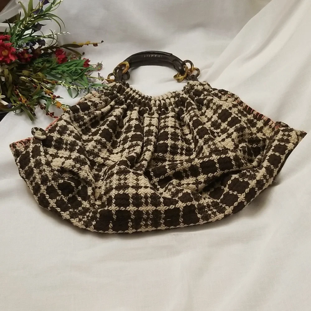 Hand Crafted (New W/O Tags) Plaid Fabric Satchel, $26